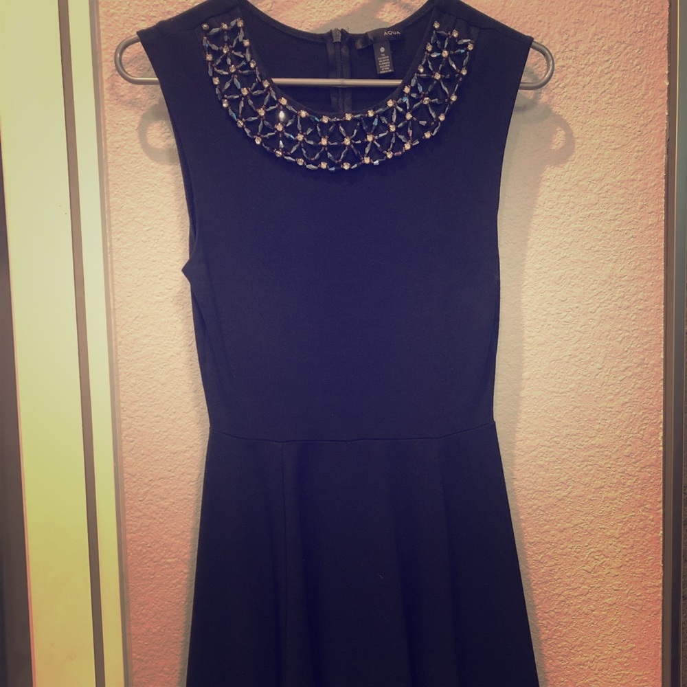 Aqua beaded skater dress size XS